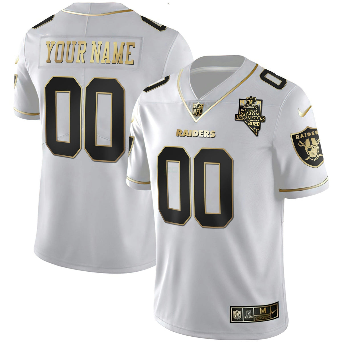 Jersey NFL Inaugural Season Patch Gold & Split Custom Name and Number