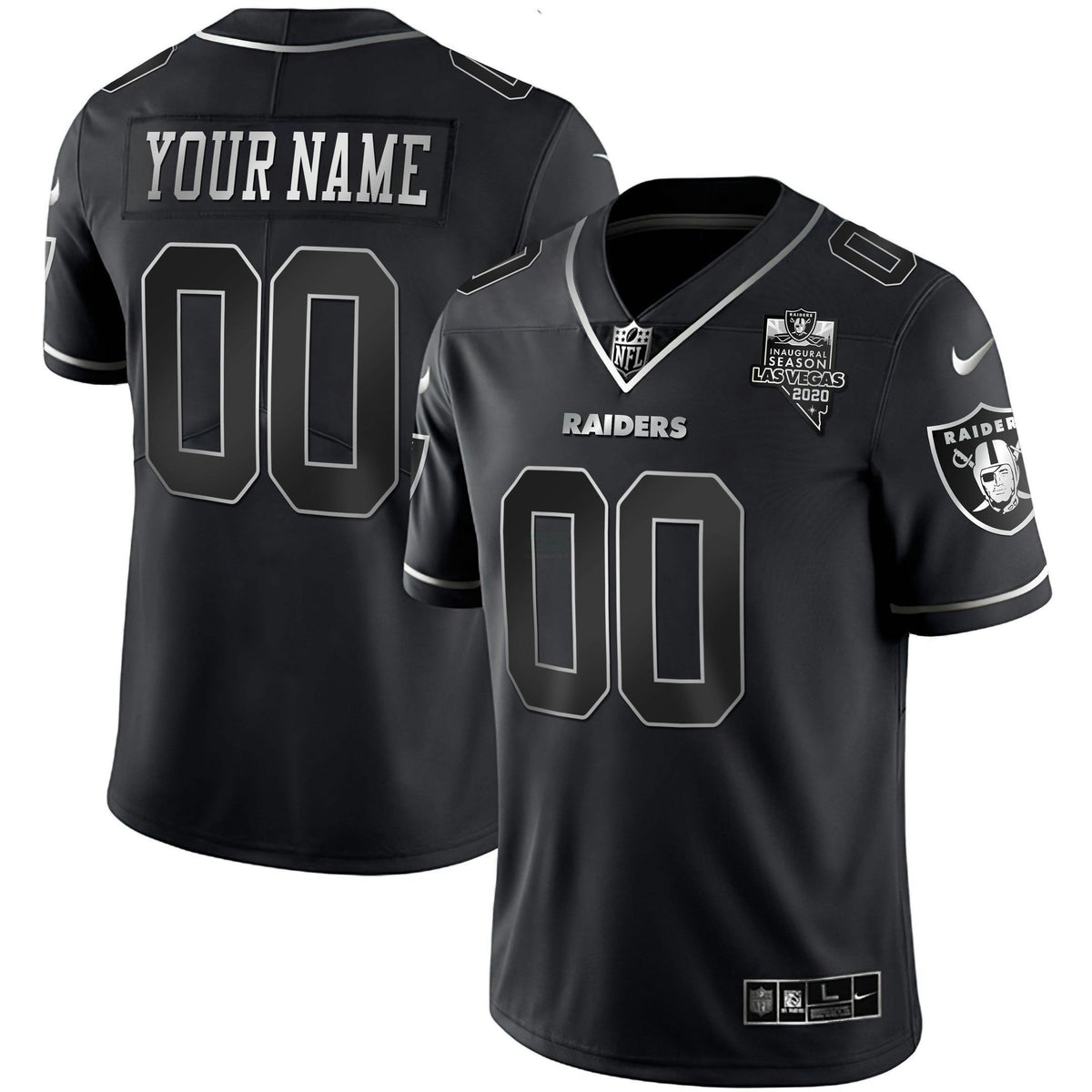 Jersey NFL Inaugural Season Patch Gold & Split Custom Name and Number
