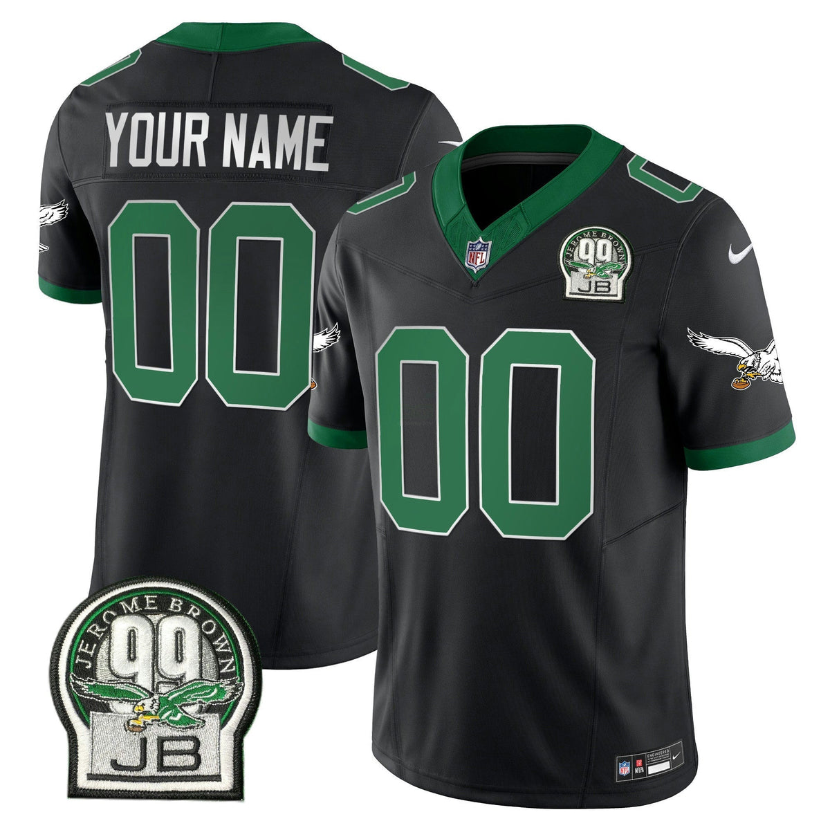 NFL Jerome Brown Patch Kelly Green Alternate Jersey