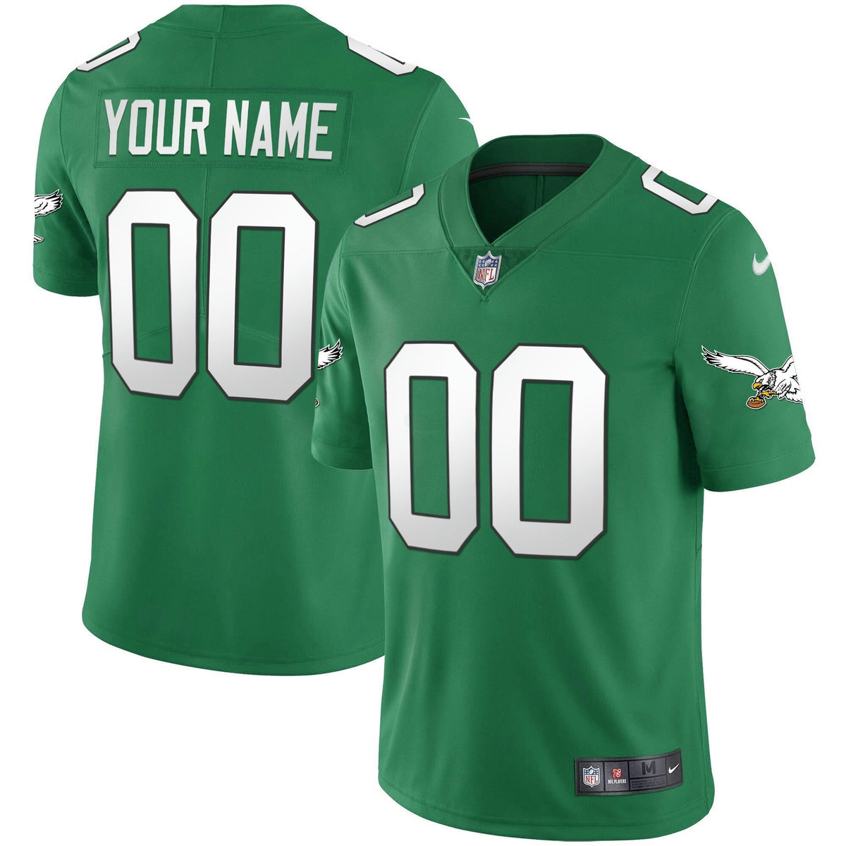 NFL Kelly Green Vapor Throwback 90s Jersey