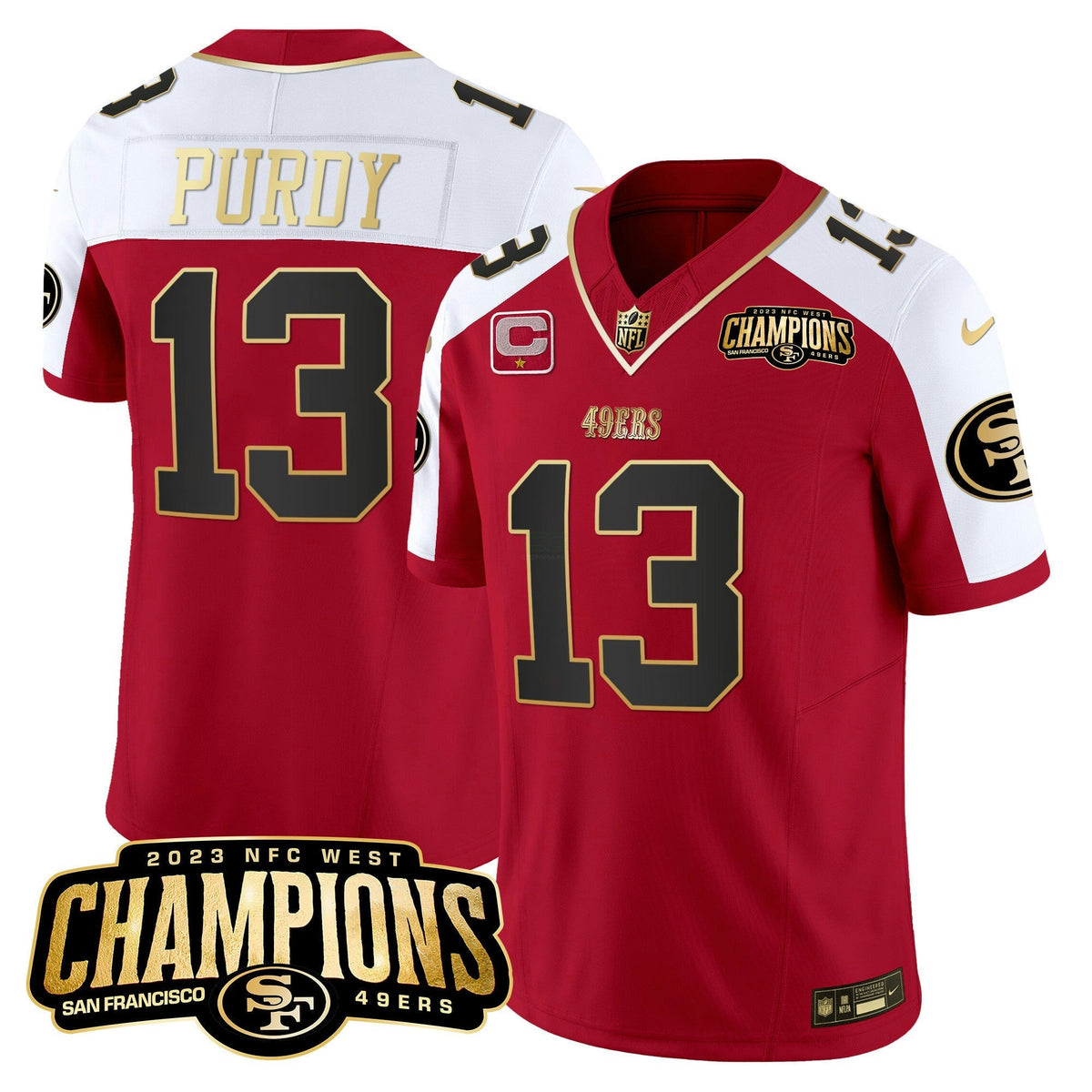 NFL Men’s 49ers 2023 NFC West Champions Patch Vapor Jersey V2