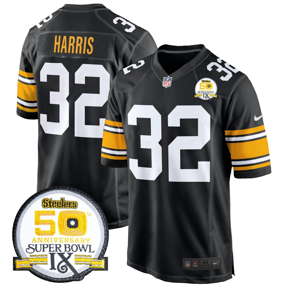 NFL Men’s 50th Anniversary Of Super Bowl IX Patch Game Jersey