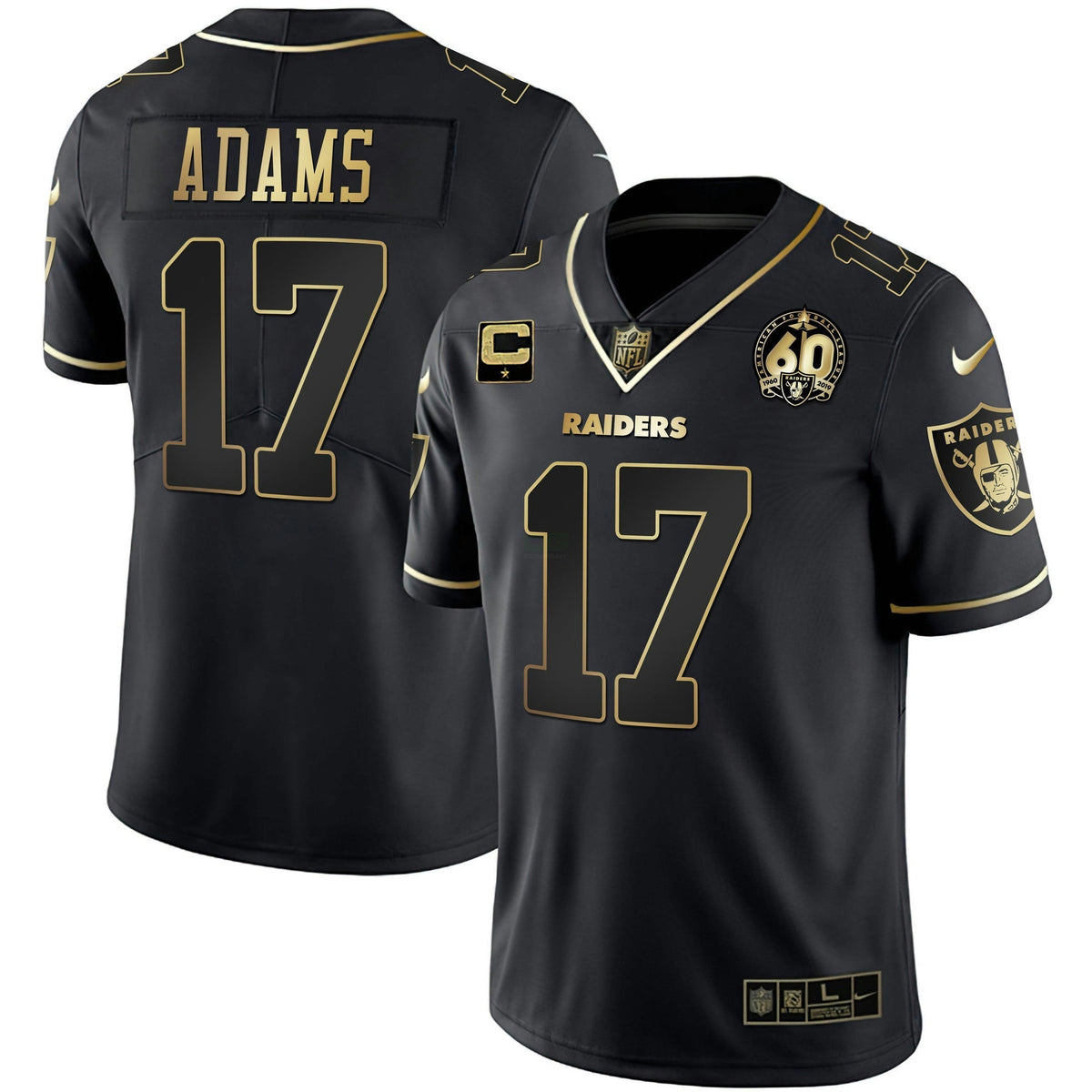 Jersey NFL Men’s 60th Season Patch Gold & Split