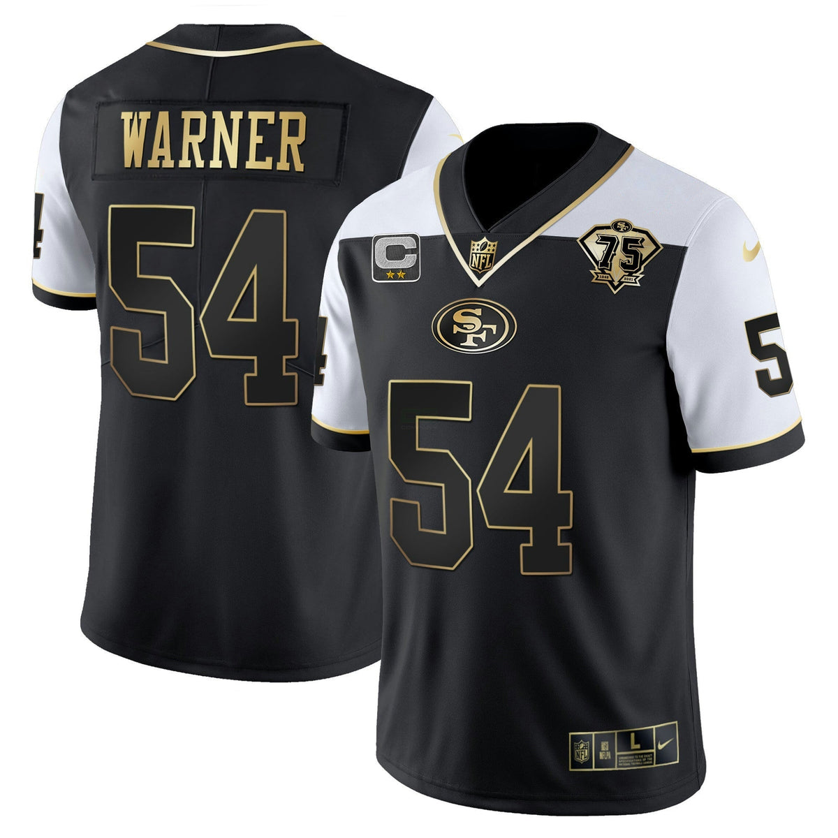 Jersey NFL Men’s 75th Anniversary Patch Vapor RFLCTV Gold