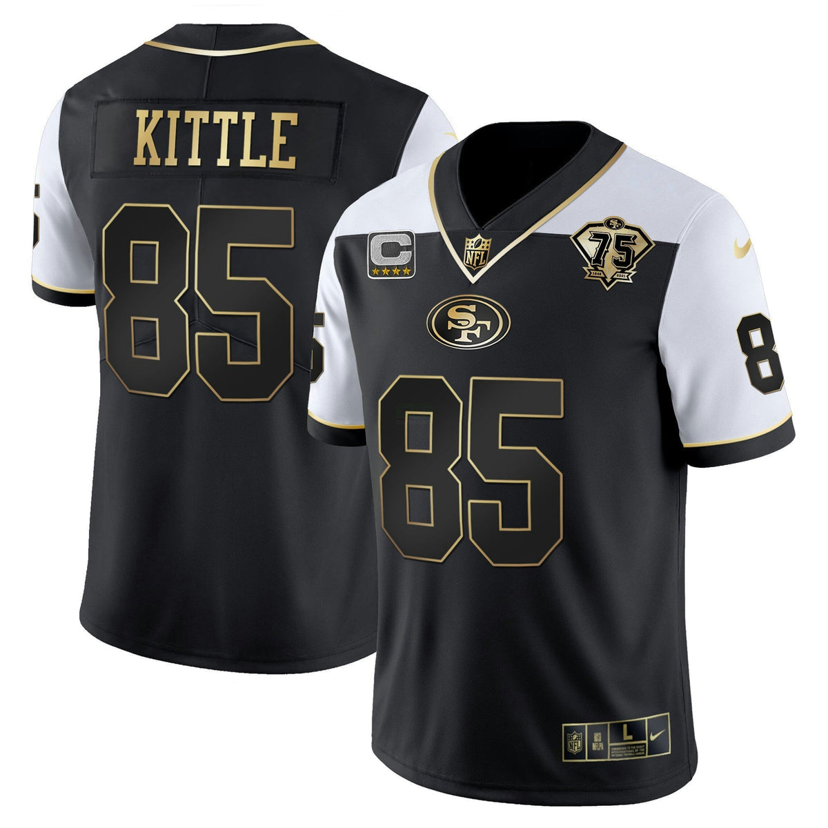 Jersey NFL Men’s 75th Anniversary Patch Vapor RFLCTV Gold