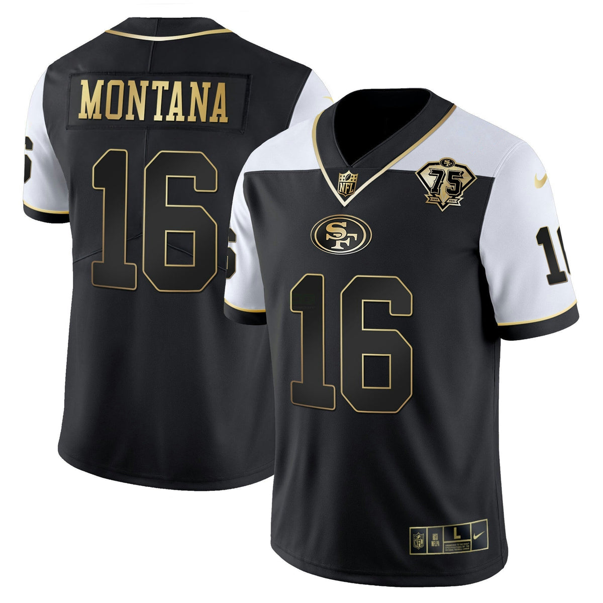 Jersey NFL Men’s 75th Anniversary Patch Vapor RFLCTV Gold