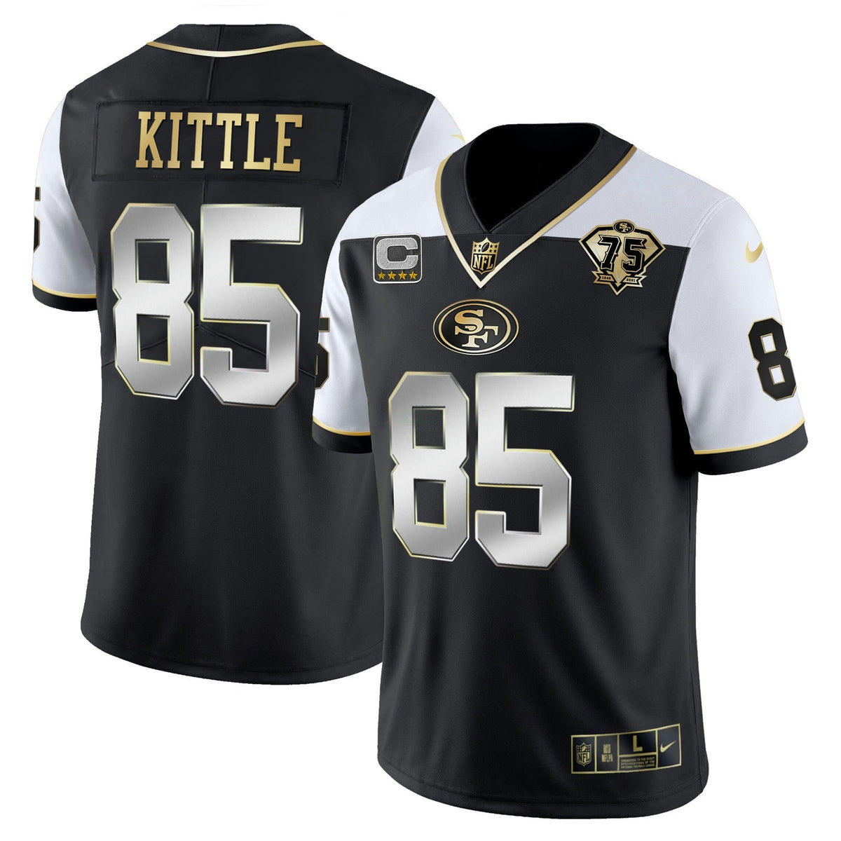 Jersey NFL Men’s 75th Anniversary Patch Vapor RFLCTV Gold