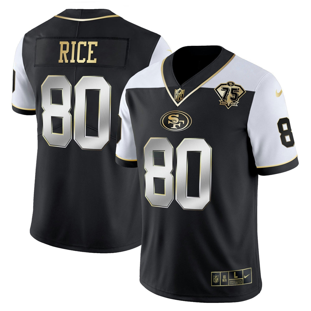 Jersey NFL Men’s 75th Anniversary Patch Vapor RFLCTV Gold