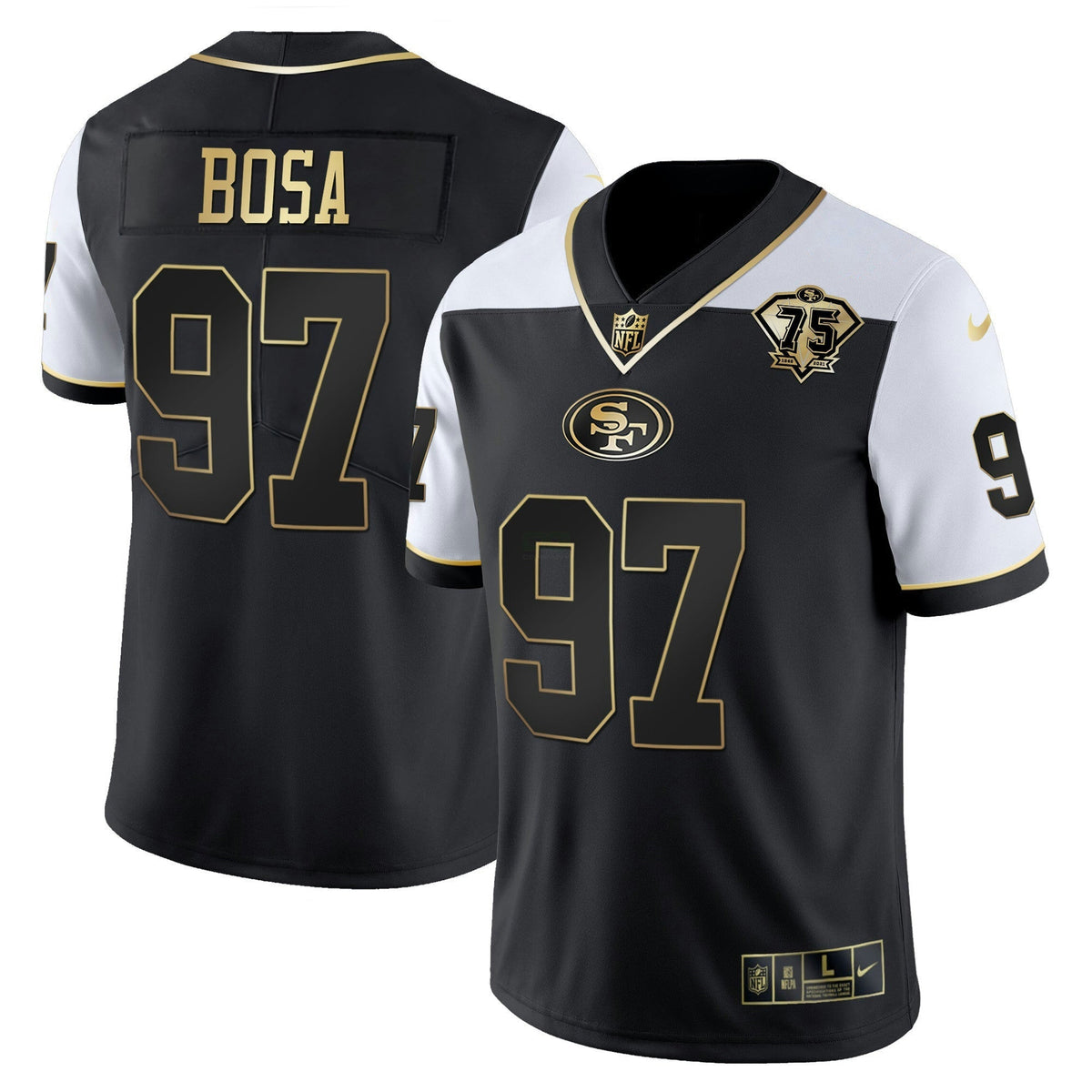 Jersey NFL Men’s 75th Anniversary Patch Vapor RFLCTV Gold