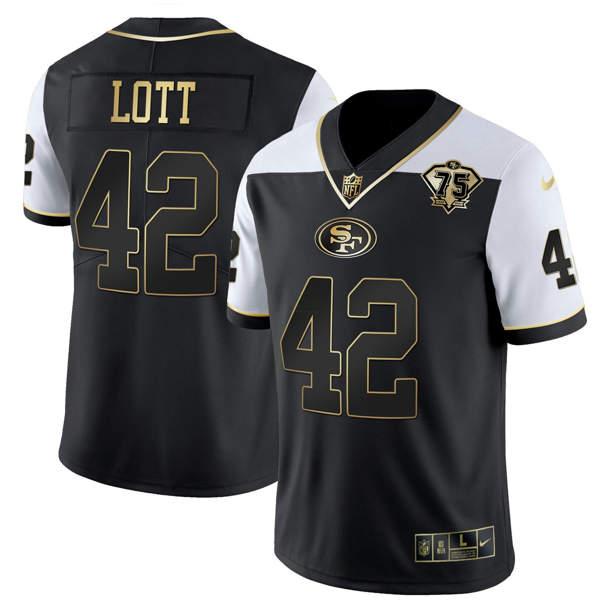 Jersey NFL Men’s 75th Anniversary Patch Vapor RFLCTV Gold