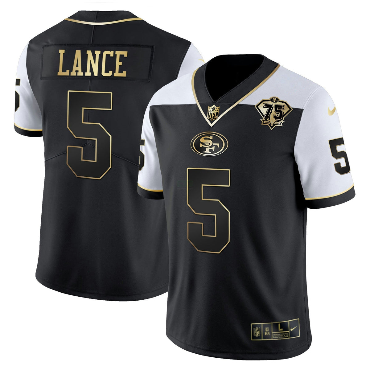 Jersey NFL Men’s 75th Anniversary Patch Vapor RFLCTV Gold
