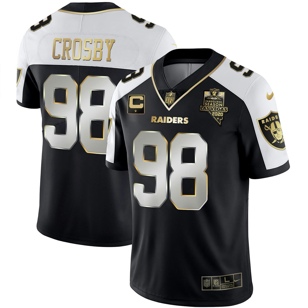 Jersey NFL Men’s Alternate Vapor Black Gold & Black Invertida Limited Inaugural Season Patch