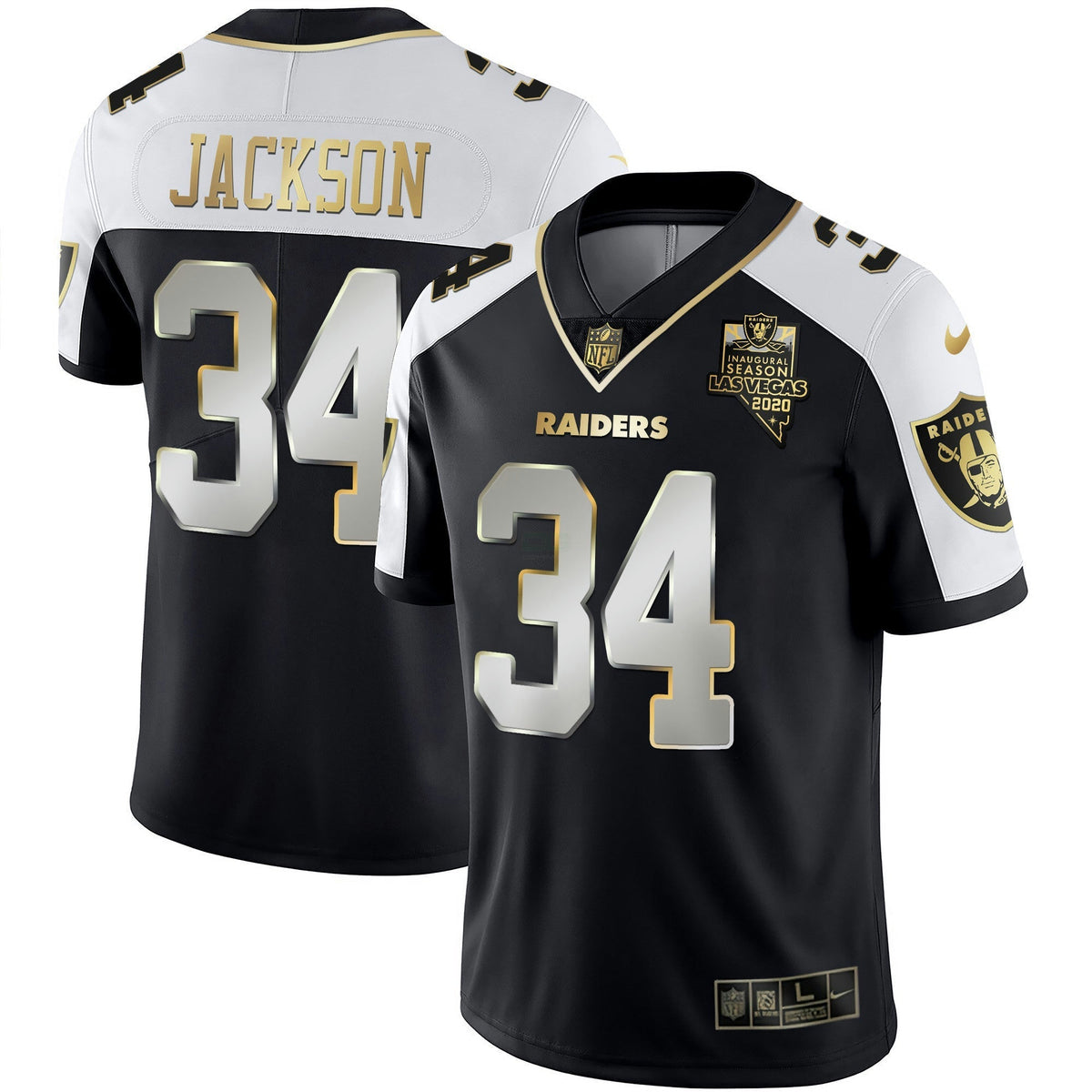 Jersey NFL Men’s Alternate Vapor Black Gold & Black Invertida Limited Inaugural Season Patch