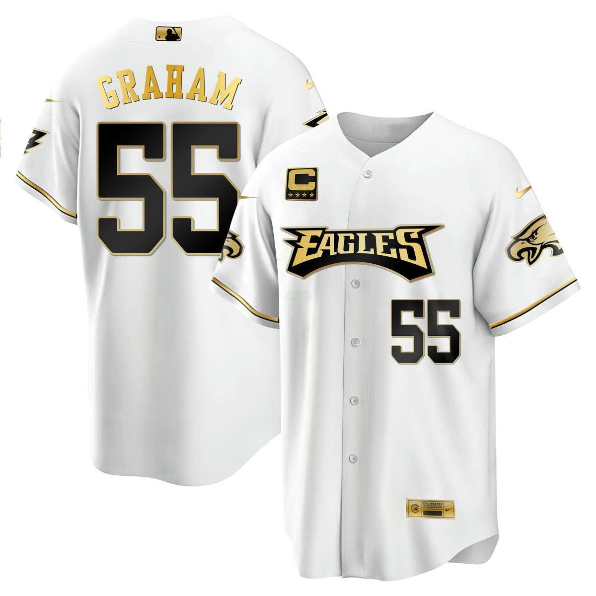 Jersey NFL Men’s Baseball White Gold & Black Gold