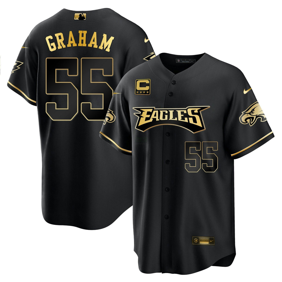Jersey NFL Men’s Baseball White Gold & Black Gold