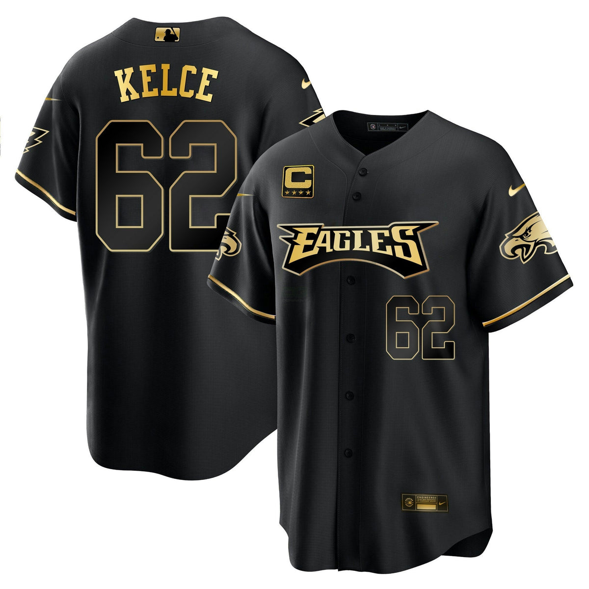 Jersey NFL Men’s Baseball White Gold & Black Gold