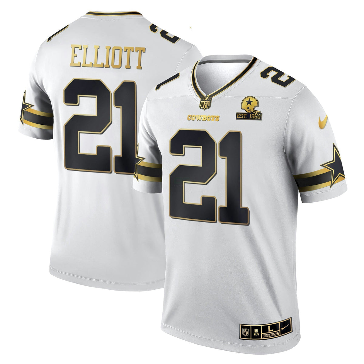 Jersey NFL Men’s Black & White Gold Game Team Est 1960 Patch