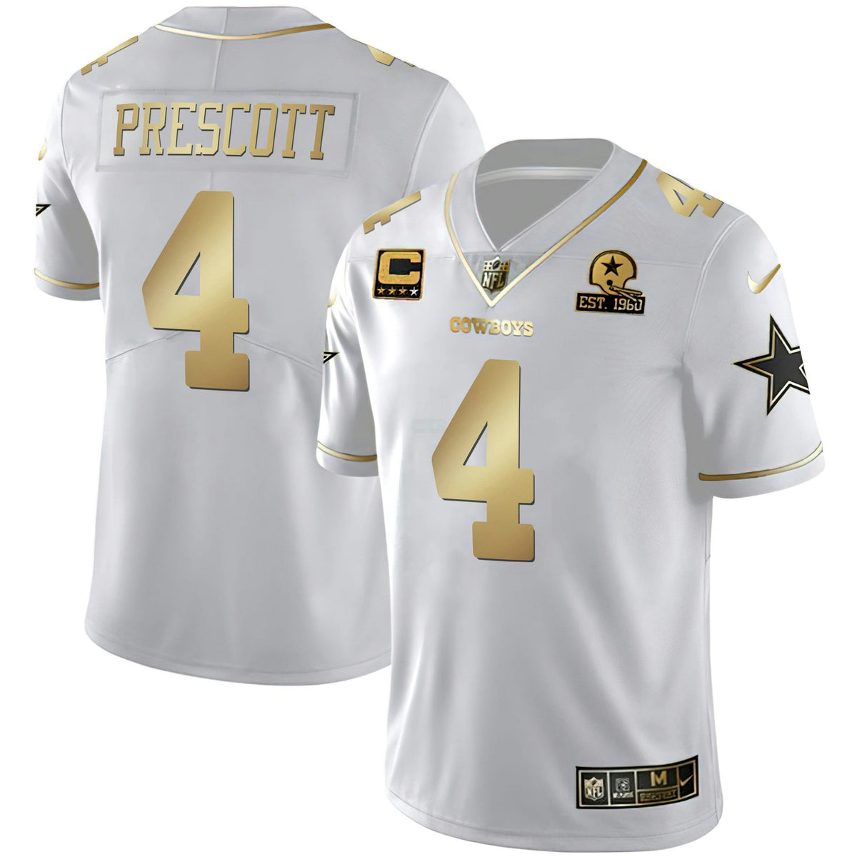 Jersey NFL Men’s Black & White Gold Vapor Limited