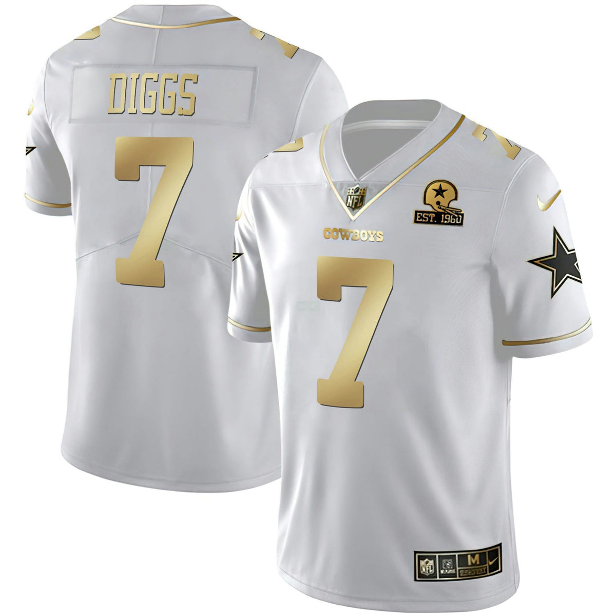 Jersey NFL Men’s Black & White Gold Vapor Limited