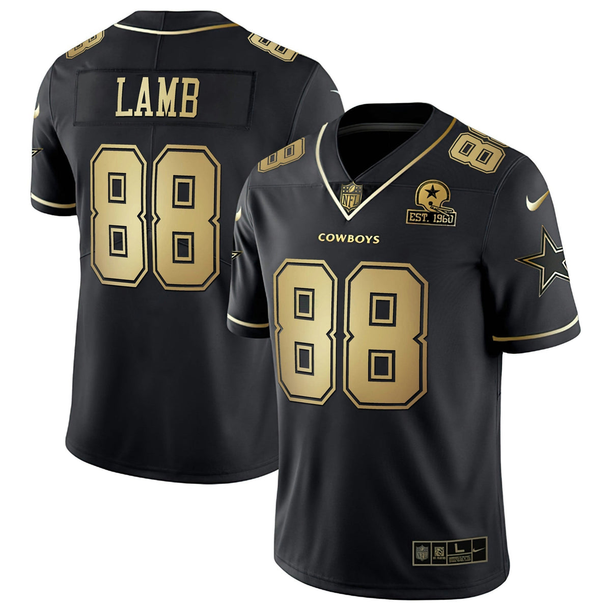Jersey NFL Men’s Black & White Gold Vapor Limited