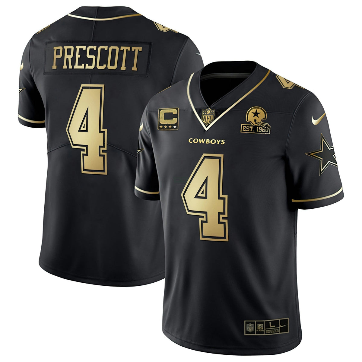 Jersey NFL Men’s Black & White Gold Vapor Limited