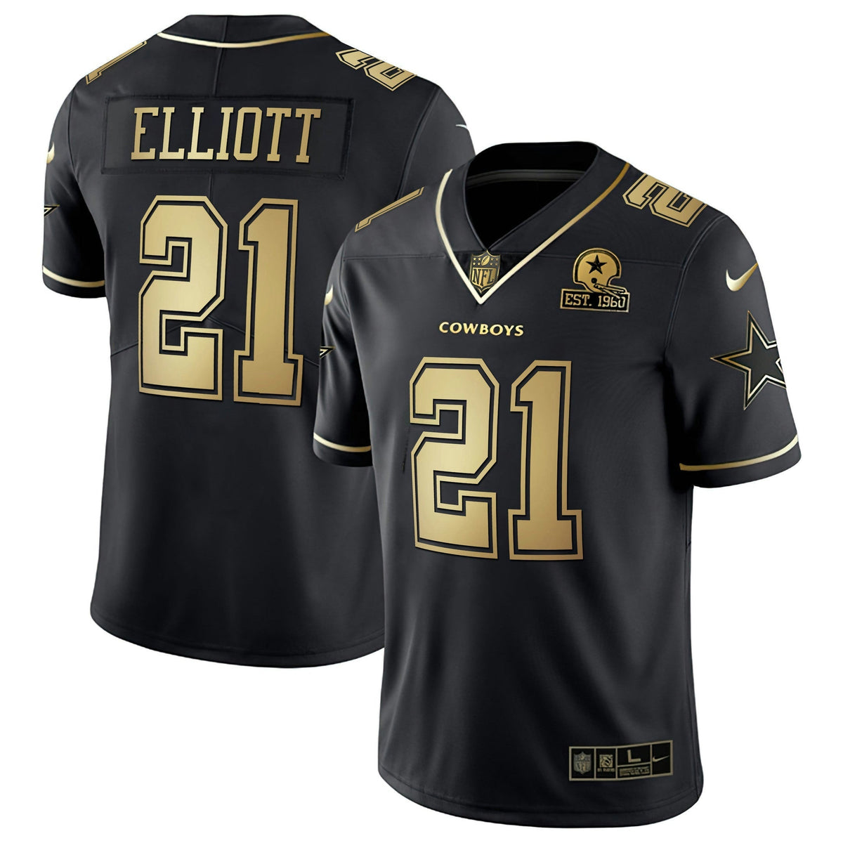 Jersey NFL Men’s Black & White Gold Vapor Limited