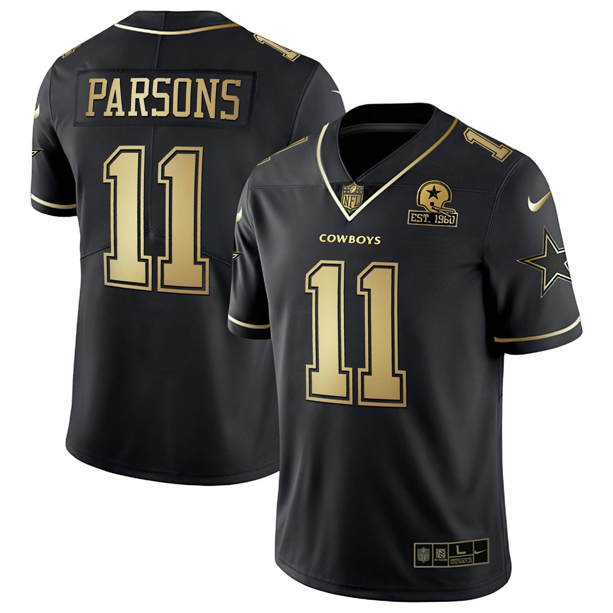 Jersey NFL Men’s Black & White Gold Vapor Limited