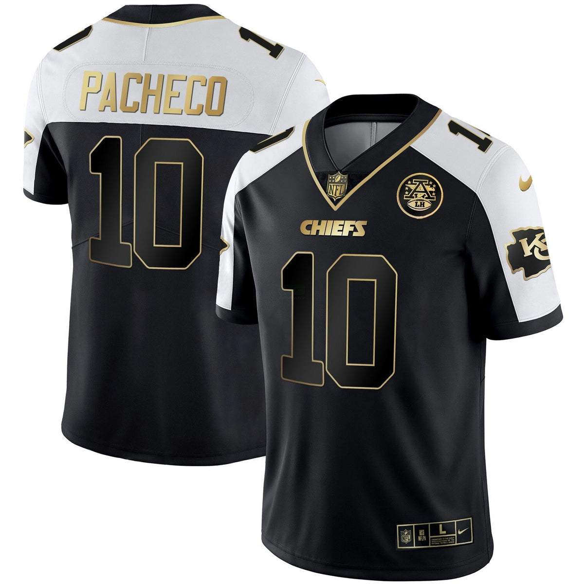 Jersey NFL Kansas City Chiefs Men’s White Gold & Black Gold
