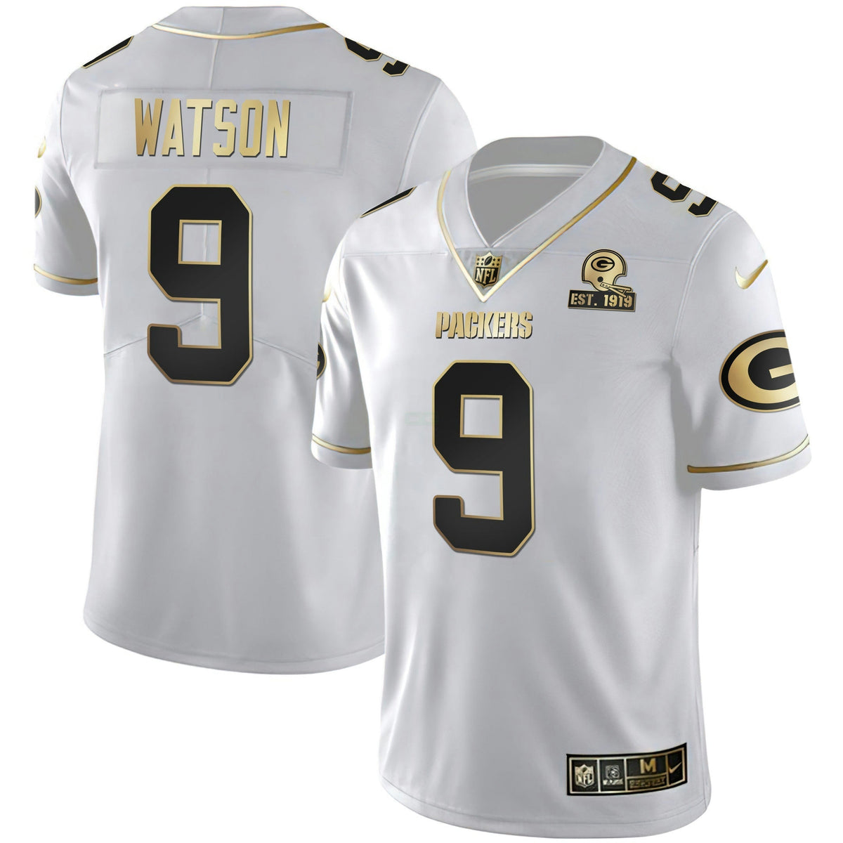 Jersey NFL Men’s White Gold & Black Gold Est 1919 Patch