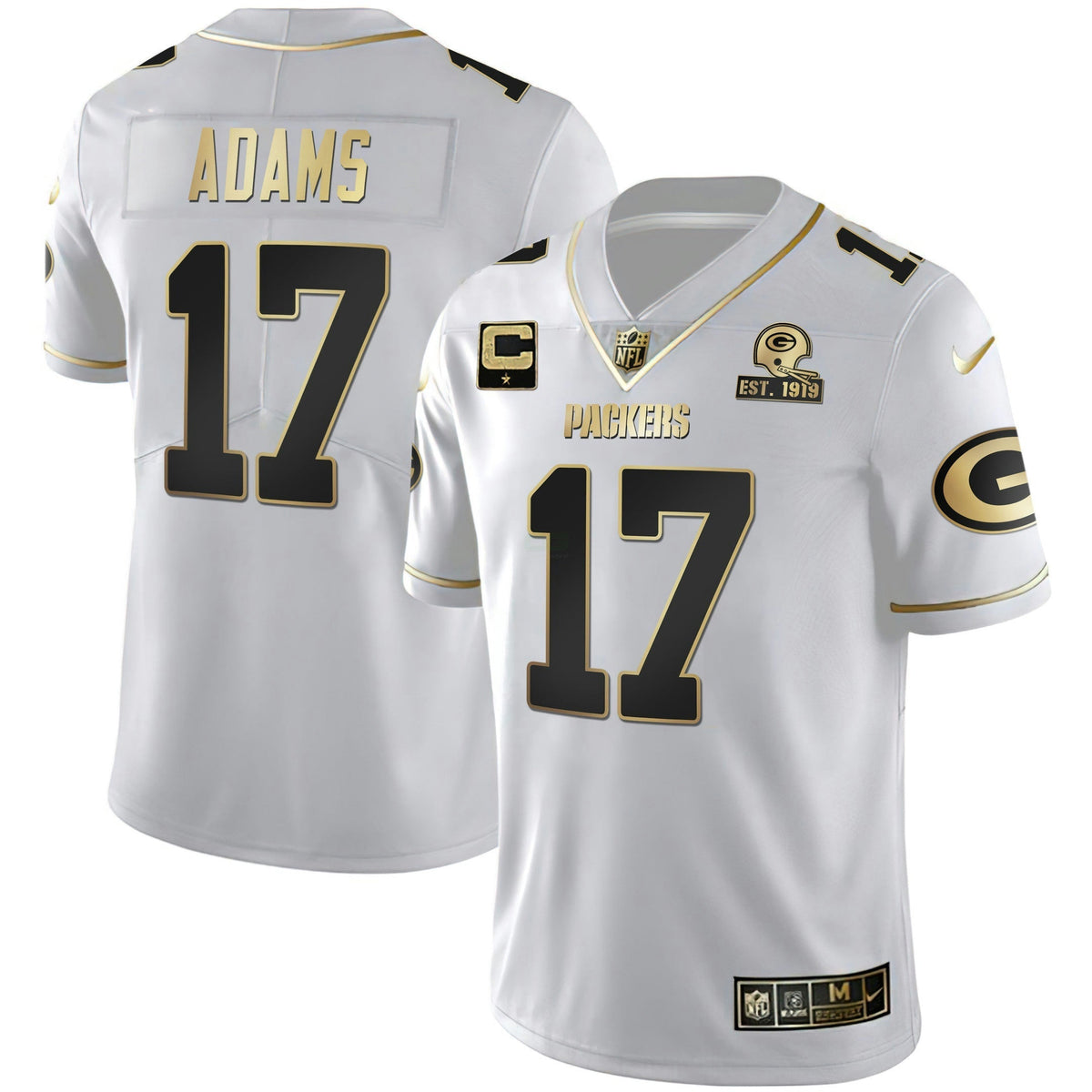 Jersey NFL Men’s White Gold & Black Gold Est 1919 Patch