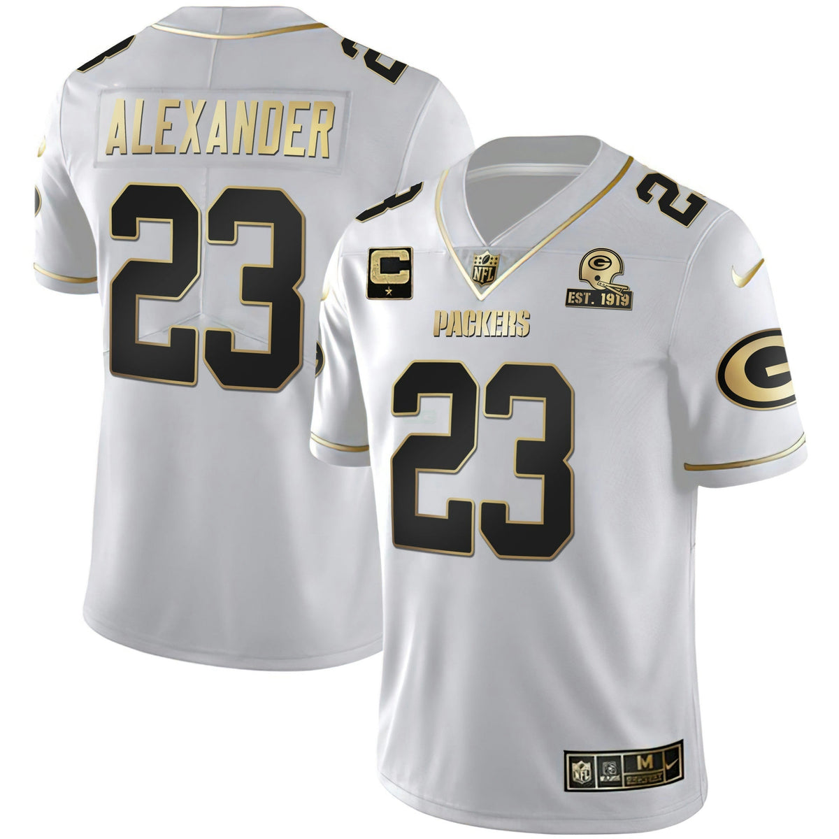 Jersey NFL Men’s White Gold & Black Gold Est 1919 Patch