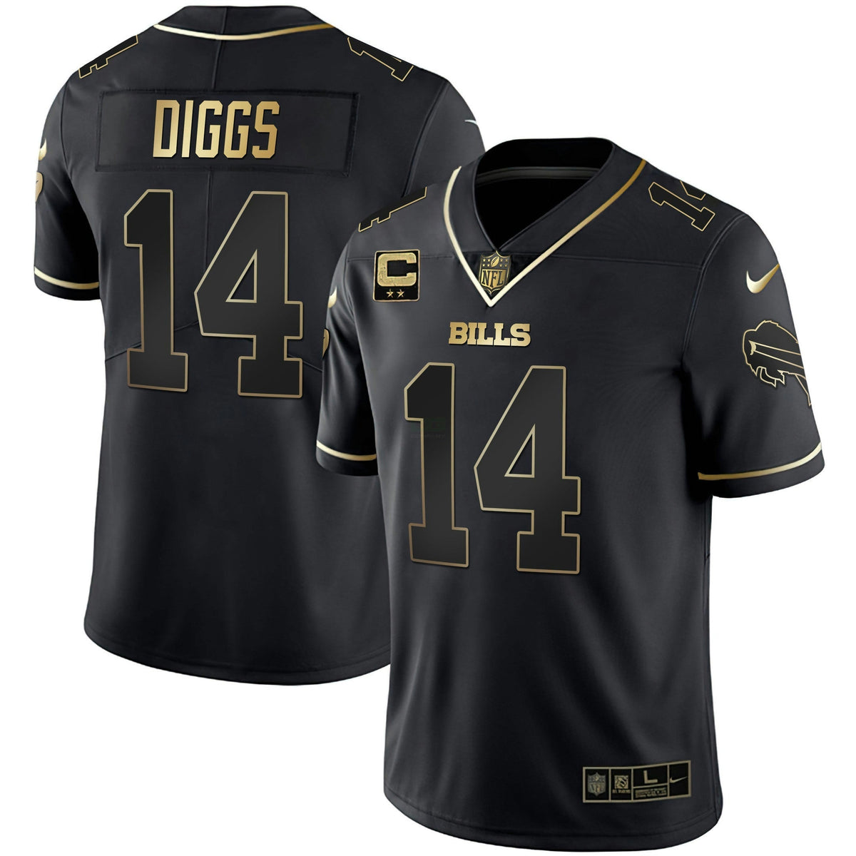 Jersey NFL Buffalo Bills Men’s White Gold & Black Gold