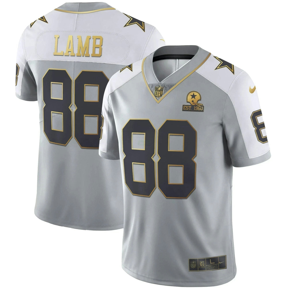 Jersey NFL Men’s Gray Gold Vapor Est 1960 Patch - Gray Gold