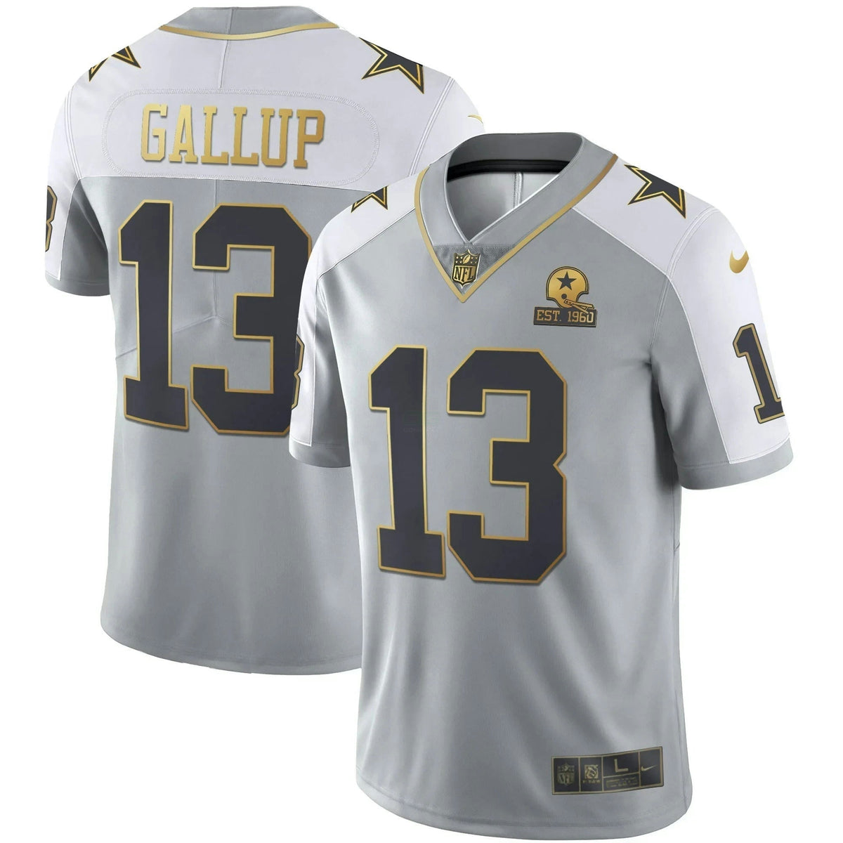 Jersey NFL Men’s Gray Gold Vapor Est 1960 Patch - Gray Gold