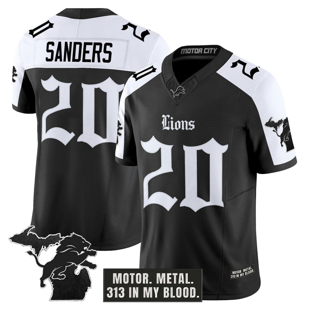 NFL Men’s Detroit ‘Gothic Motor Grit Edition’ Vapor Limited Jersey V2