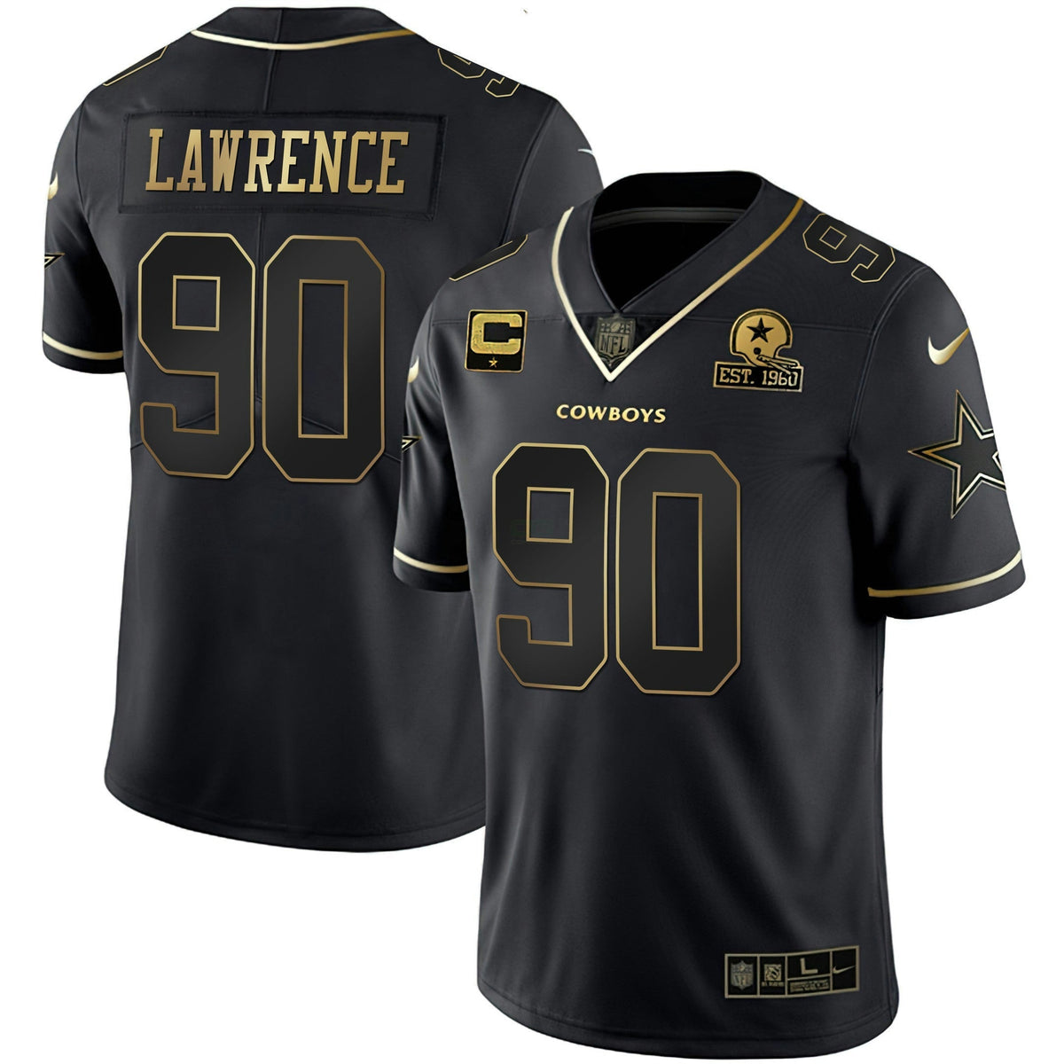 Jersey NFL Men’s Gold & Split Vapor Limited Est 1960 Patch