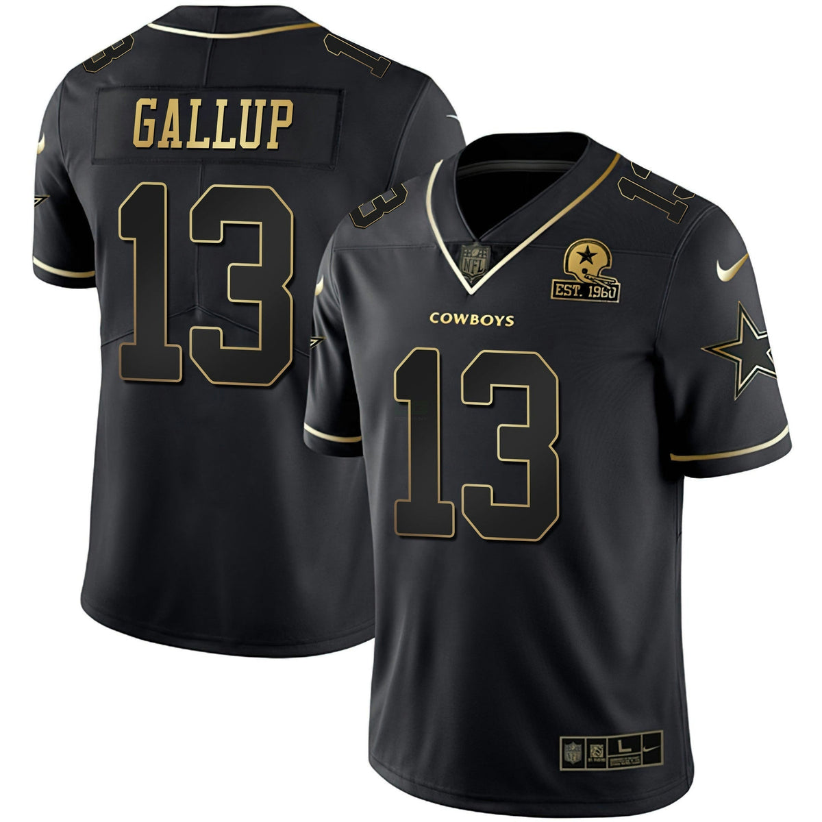 Jersey NFL Men’s Gold & Split Vapor Limited Est 1960 Patch
