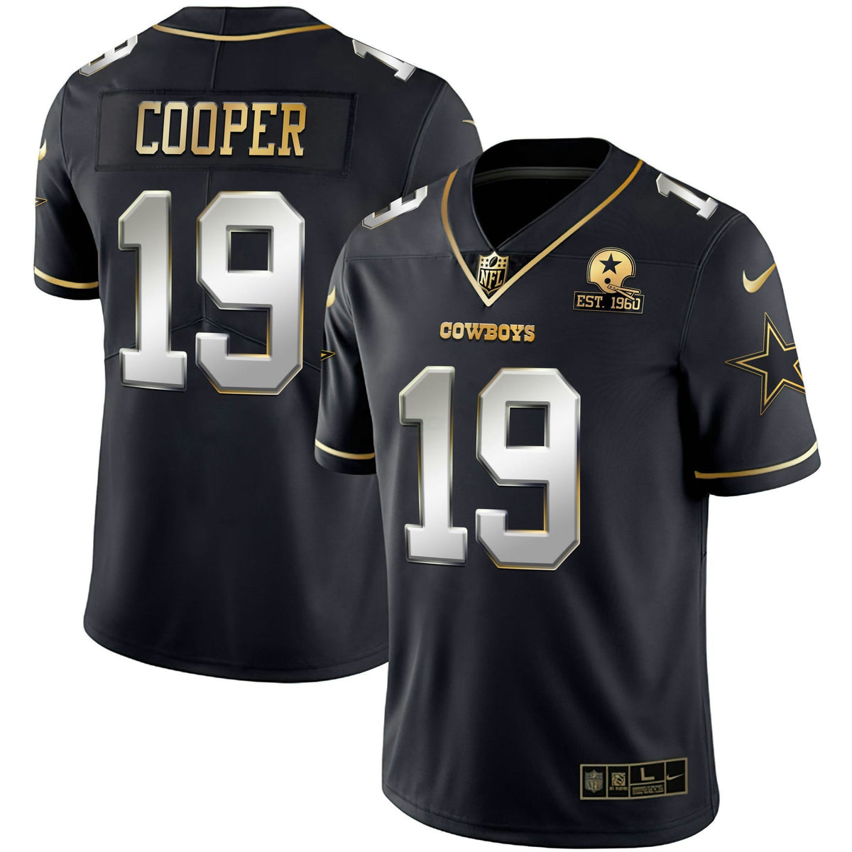 Jersey NFL Men’s Gold & Split Vapor Limited Est 1960 Patch