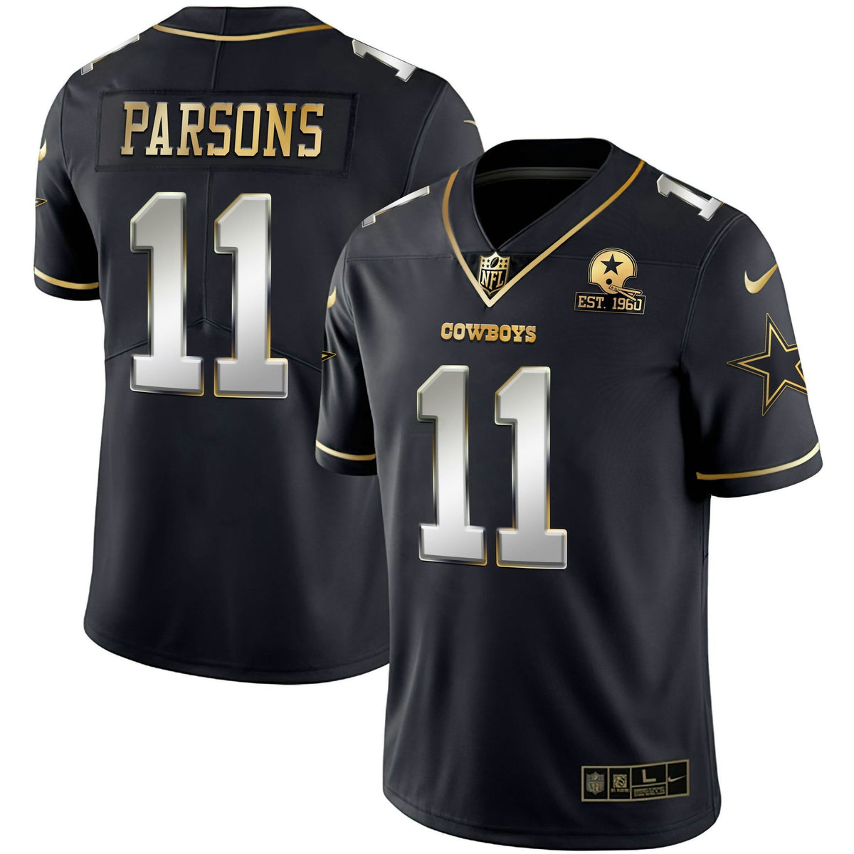 Jersey NFL Men’s Gold & Split Vapor Limited Est 1960 Patch