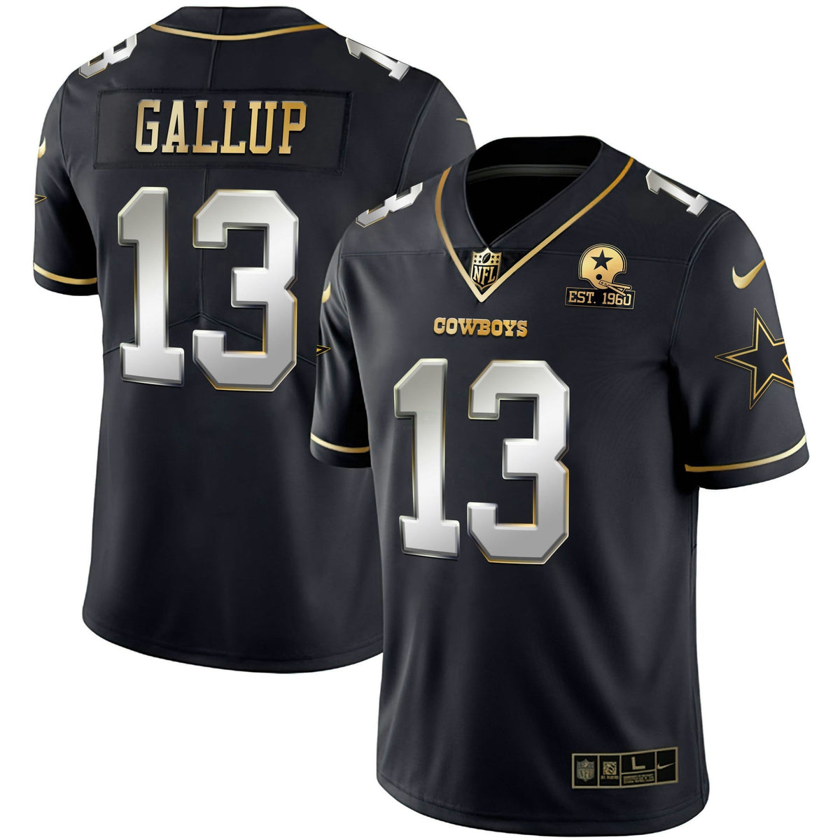 Jersey NFL Men’s Gold & Split Vapor Limited Est 1960 Patch