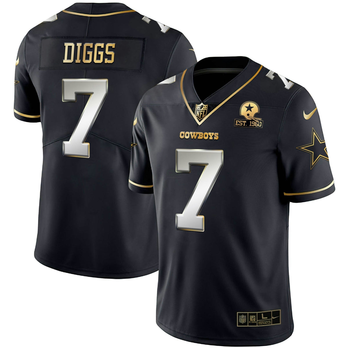 Jersey NFL Men’s Gold & Split Vapor Limited Est 1960 Patch