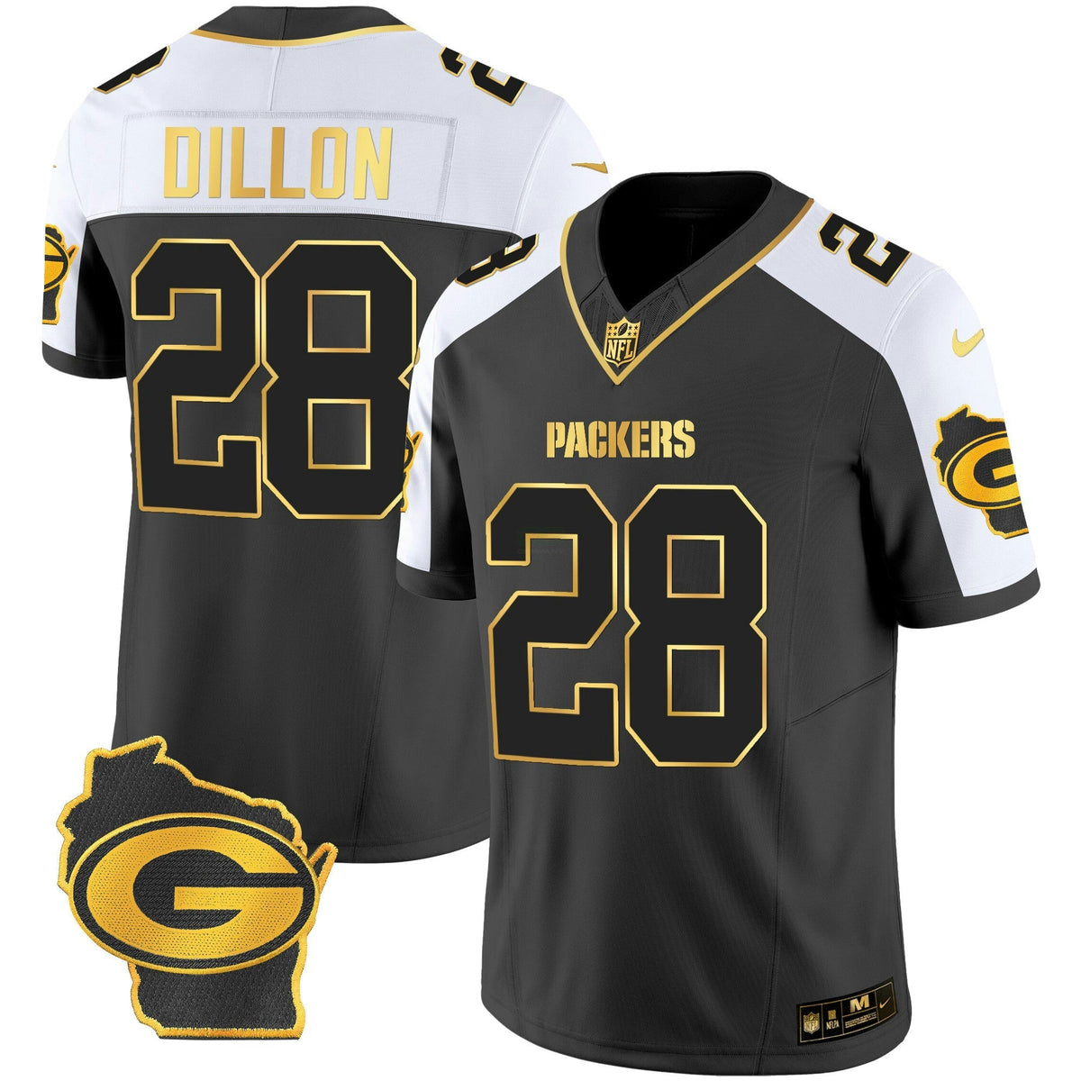 NFL Green Bay Packers Men’s Home Patch Gold Vapor Jersey