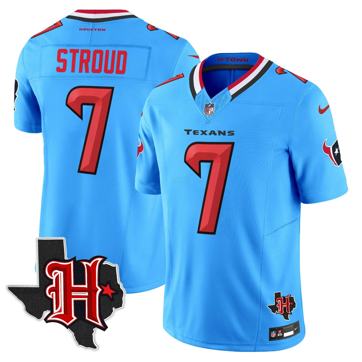 NFL Men’s Houston 2024 Texas Patch Vapor Limited Jersey V5