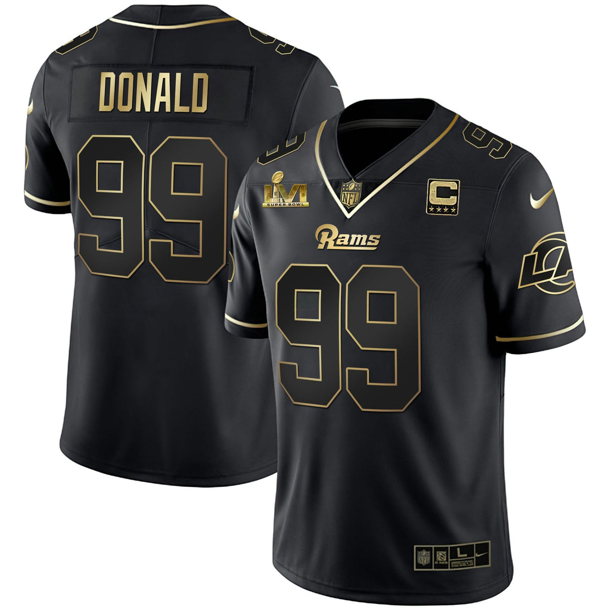 NFL Men’s Los Angeles Super Bowl LVI White Gold & Black Gold Jersey