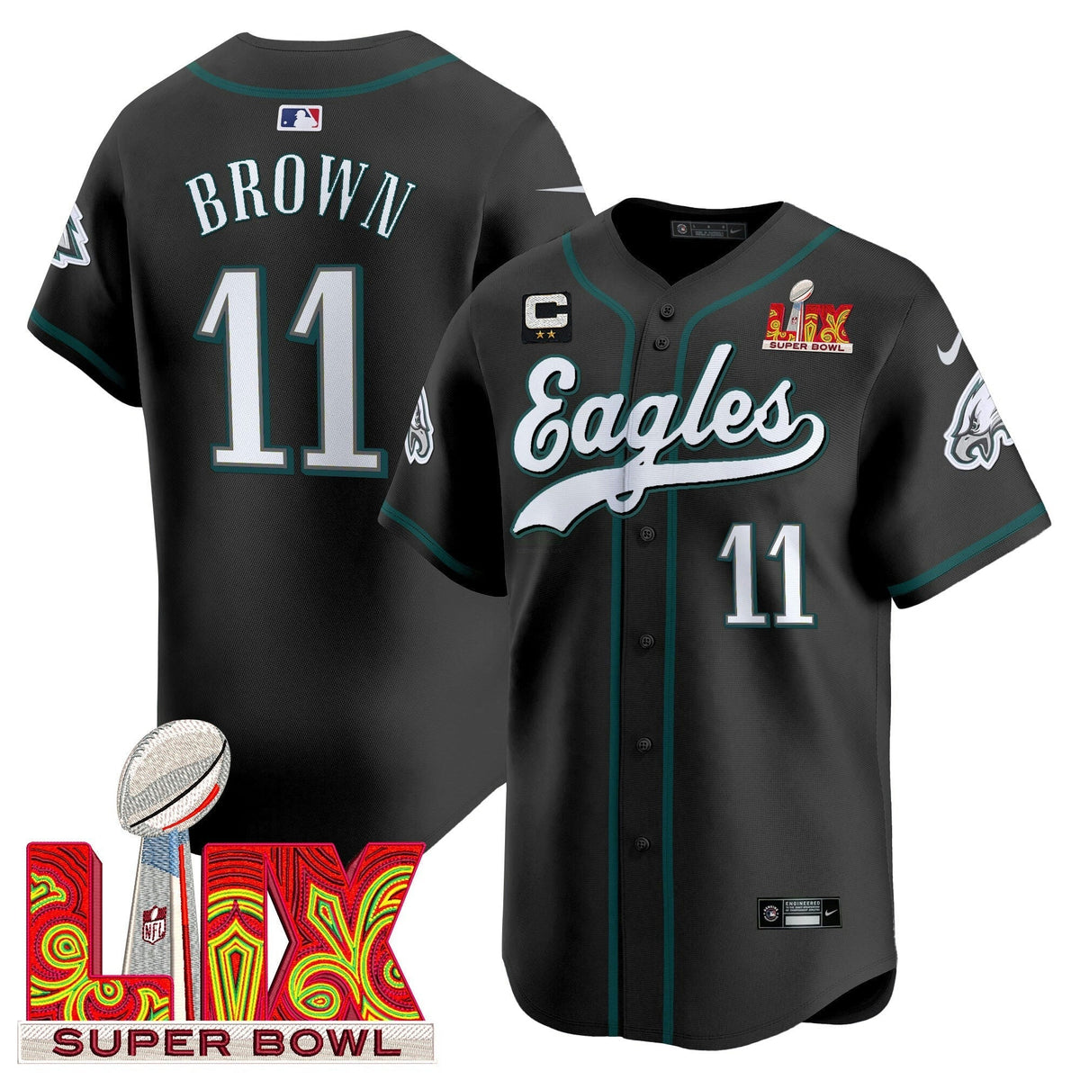 NFL Men’s Philadelphia Midnight Green Super Bowl LIX Vapor Jersey