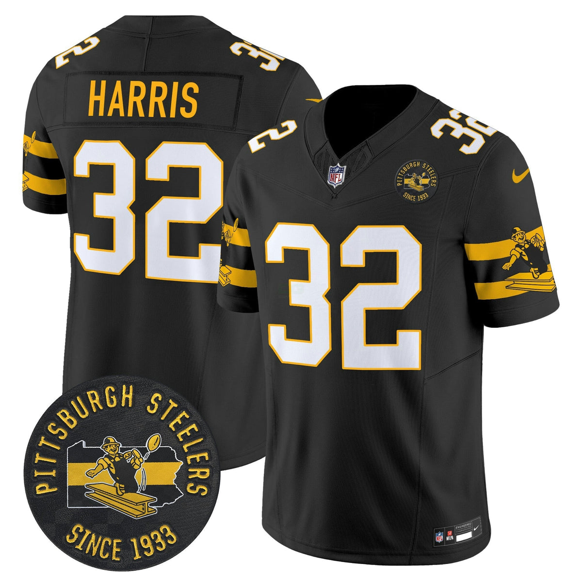 NFL Men’s Pittsburgh Throwback 1933 Patch Vapor Limited Jersey