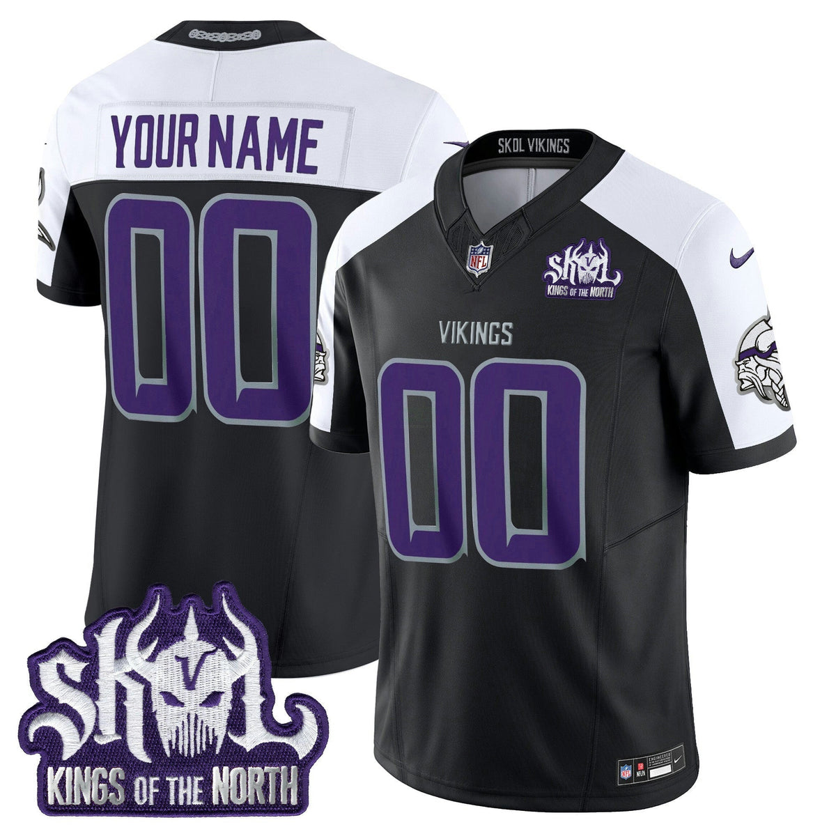 NFL Minnesota 2025 Winter Warrior Skol Patch Vapor Limited Jersey