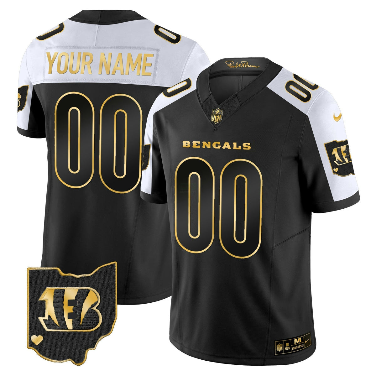 NFL Ohio Patch Vapor Limited Gold Jersey