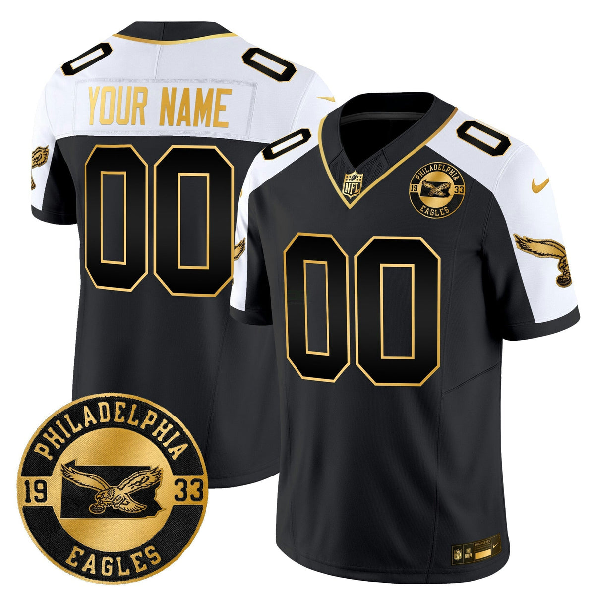NFL Philadelphia 2024 Throwback Gold Vapor Limited Jersey – Est. 1933 Patch