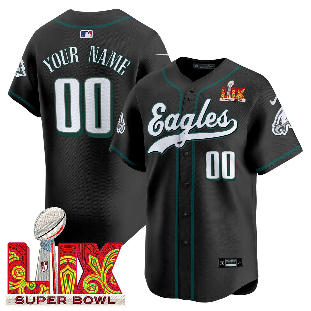 NFL Philadelphia Midnight Green Super Bowl LIX Vapor Jersey